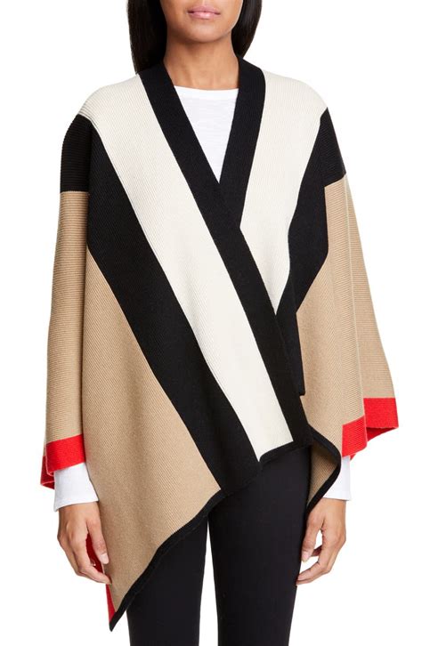 burberry cape on sale|burberry striped wool cashmere cape.